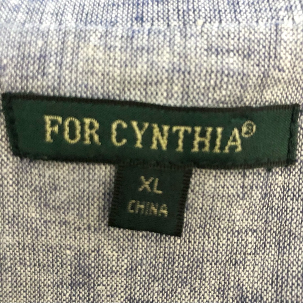 FOR CYNTHIA LINEN BLEND BLAZER SIZE XL BLUE MULTI RIBBON TRIM JACKET - Picture 10 of 12